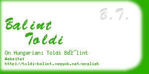 balint toldi business card